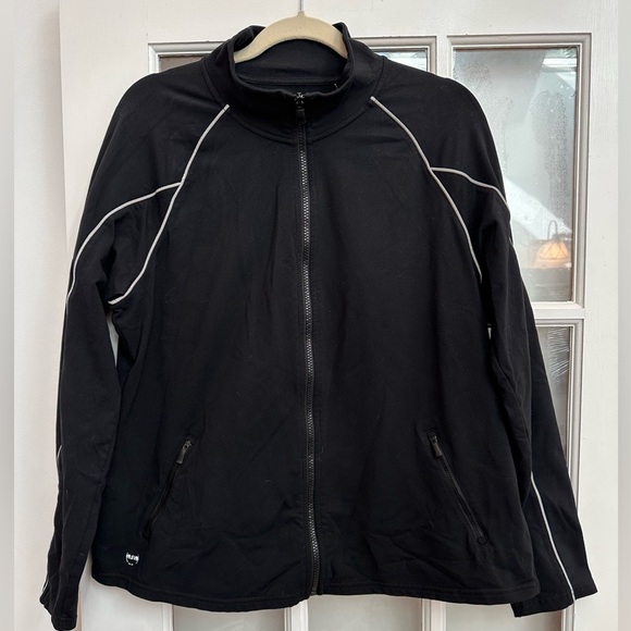 LRL Lauren Ralph Lauren Black Athletic Sporty Zip Jacket Women’s Plus Size XXL - Picture 6 of 7